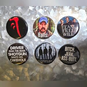 6 New Supernatural Button Pins